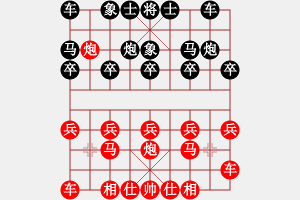 象棋棋譜圖片：第01局 橫車夾馬炮破單提馬 變5 - 步數(shù)：10 