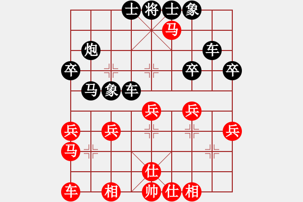 象棋棋譜圖片：五七炮進(jìn)三兵對(duì)屏風(fēng)馬進(jìn)三卒黑右橫車變（8） - 步數(shù)：30 