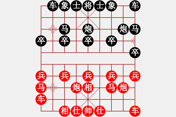 象棋棋譜圖片：粉絲[紅] -VS- 橫才俊儒[黑] - 步數(shù)：10 