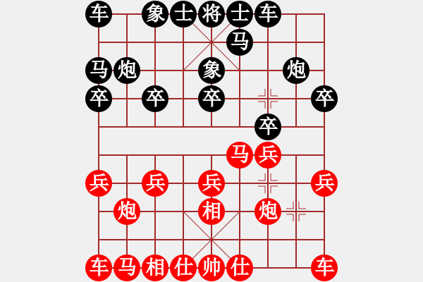 象棋棋譜圖片：6634局 A11-順相局-小蟲引擎23層 紅先勝 天天AI選手 - 步數(shù)：10 