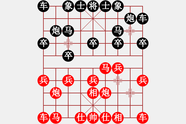 象棋棋譜圖片：非洲小虎 負 海諒 飛相進七兵對進右馬 - 步數(shù)：10 