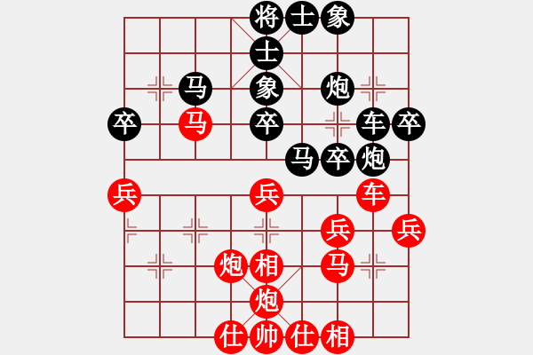 象棋棋譜圖片：弈境聯(lián)賽捌(5r)-和-鐮刀幫羞花(3級(jí)) - 步數(shù)：40 