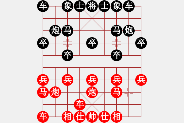 象棋棋譜圖片：[經(jīng)典后手]屏風(fēng)馬對(duì)橫車 - 步數(shù)：10 