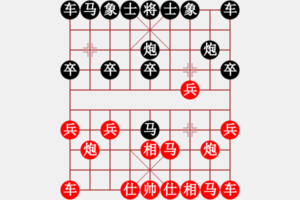 象棋棋譜圖片：2021.4.4.15全民象棋五分鐘后勝飛相局對進3卒 - 步數(shù)：10 