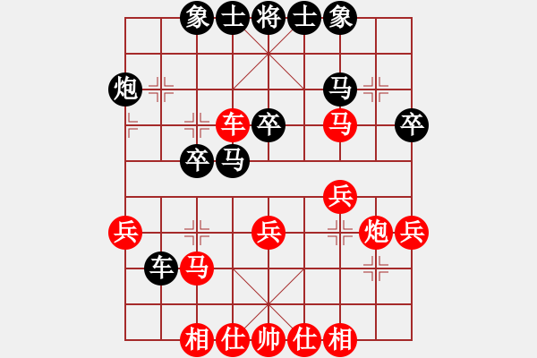 象棋棋譜圖片：野 戰(zhàn)(軍) 勝 分紅比例符合技術(shù)開 - 步數(shù)：30 