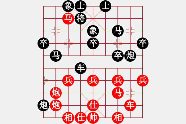 象棋棋譜圖片：五七炮對(duì)屏風(fēng)馬左炮封車（10） - 步數(shù)：40 