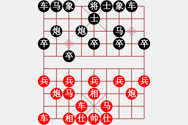 象棋棋譜圖片：1081局 A30- 飛相對左過宮炮-小蟲引擎23層先勝業(yè)8-1 - 步數(shù)：10 