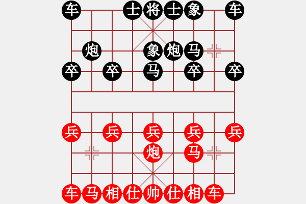 象棋棋谱图片：中炮对反宫马 - 步数：10 