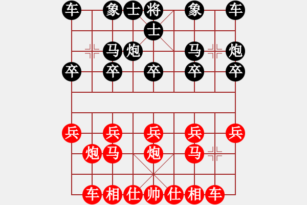 象棋棋譜圖片：中炮對(duì)進(jìn)左馬（紅勝） - 步數(shù)：10 