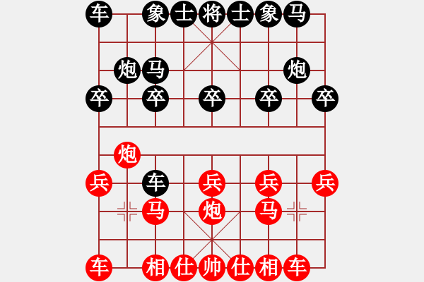 象棋棋譜圖片：中炮對單提馬(業(yè)四升業(yè)五評測對局)我先勝 - 步數(shù)：10 