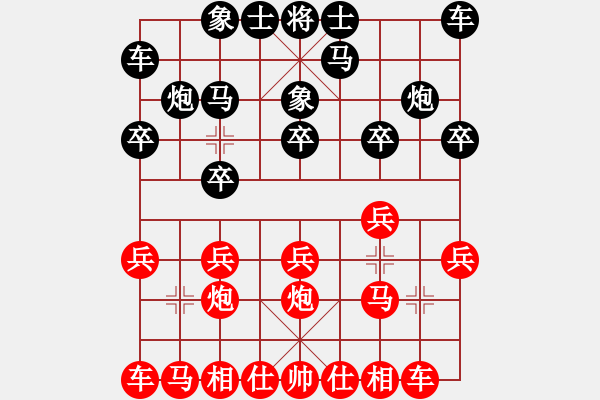 象棋棋譜圖片：5.7炮攻拐角馬 - 步數(shù)：10 