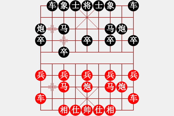 象棋棋譜圖片：鐘無顏(7級)-和-日照象棋(1段) - 步數(shù)：10 