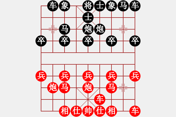 象棋棋譜圖片：222局 D50- 中炮對列炮-魯肅(2000) 先負 小蟲引擎23層(2590) - 步數(shù)：10 