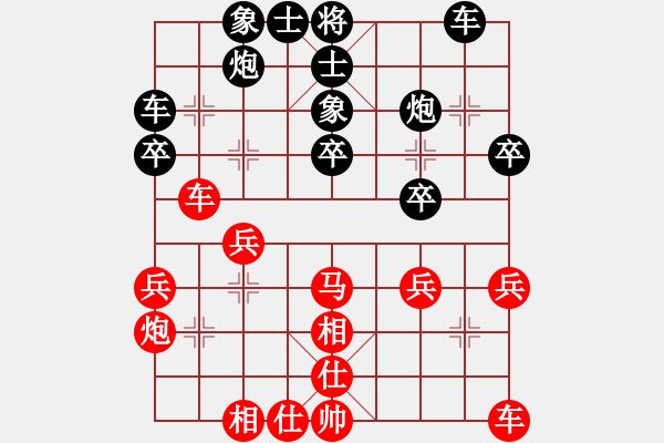 象棋棋譜圖片：中象道場斗(日帥)-和-金剛不壞(9段) - 步數(shù)：30 