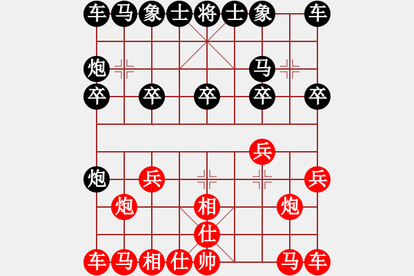 象棋棋譜圖片：2022.10.16.11JJ五分鐘后勝飛相局對(duì)左中炮 - 步數(shù)：10 