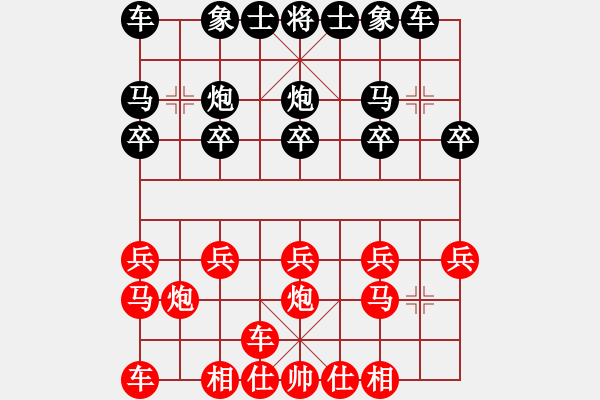 象棋棋譜圖片：順炮橫車對直車黑邊馬（和棋） - 步數：10 