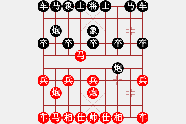 象棋棋譜圖片：速勝一局：飛馬開炮快取將 - 步數(shù)：10 