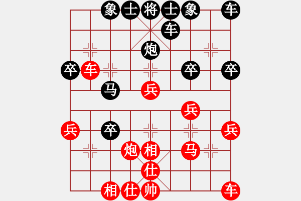 象棋棋譜圖片：因然[173435441] -VS- 橫才俊儒[292832991] （突發(fā)奇想） - 步數(shù)：30 