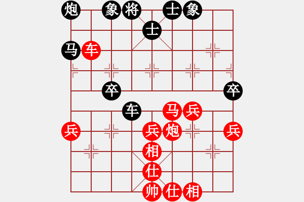 象棋棋譜圖片：贏一盤(pán)實(shí)在難[紅先勝] -VS- mzjlhhl[黑]順炮直車(chē)對(duì)橫車(chē)紅進(jìn)三兵 - 步數(shù)：60 