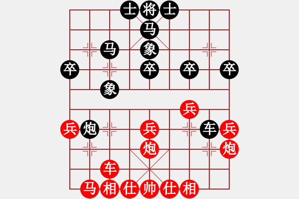 象棋棋谱图片：刘飞龙(3段)-胜-新世纪太阳(月将)中炮对左炮封车转列炮红两头蛇(黑车2进6） - 步数：30 