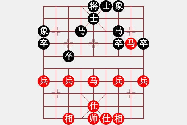 象棋棋谱图片：先手 顺炮横车对直车安徽省棋院 赵寅 和 天津钢管队 王晴 - 步数：46 