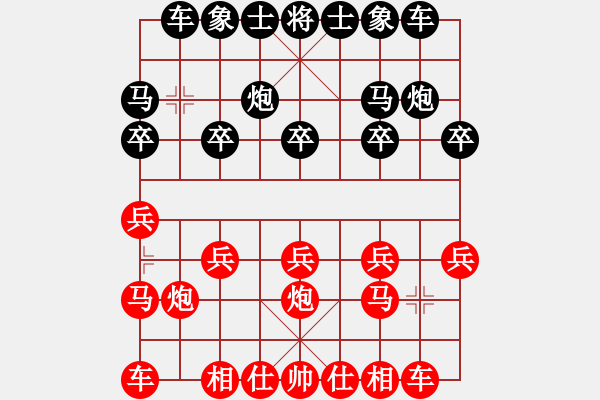 象棋棋譜圖片：實(shí)戰(zhàn)廿九：作繭自縛《楚云鶴[紅] -勝- 短命二郎[黑]》 - 步數(shù)：10 