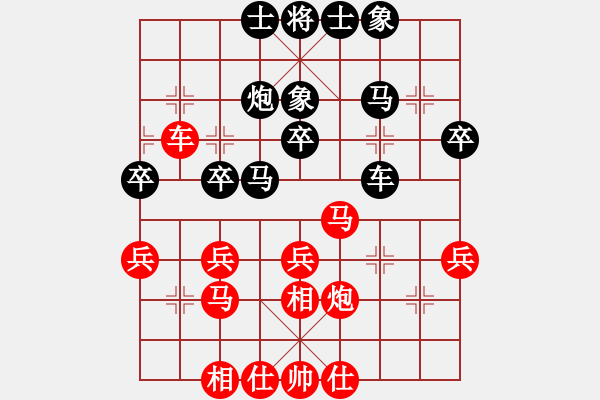 象棋棋譜圖片：梁山白玫瑰(月將)-和-像棋奇兵(9級(jí)) - 步數(shù)：30 