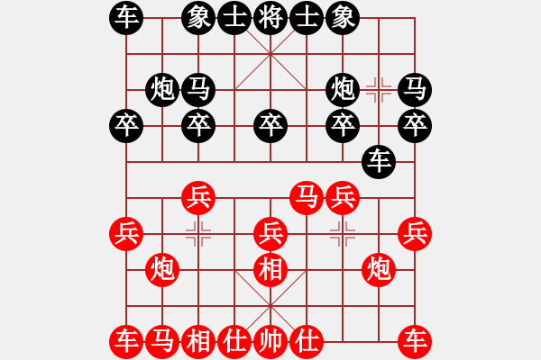 象棋棋譜圖片：QQ棋友-勝-小亮(仙人指路飛相對卒底炮) - 步數(shù)：10 