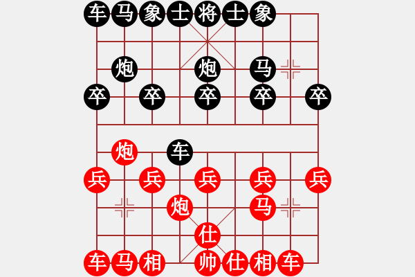 象棋棋譜圖片：中炮應(yīng)過宮炮之紅一炮巡河（旋風(fēng)V7.0拆棋）黑勝 - 步數(shù)：10 