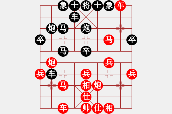 象棋棋譜圖片：梁山假李逵(5級)-勝-雪鳥穿林(1段) - 步數(shù)：30 