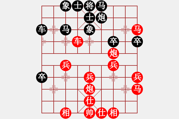 象棋棋譜圖片：看棋 [紅] -先勝- ┕_依妮┙[黑] - 步數(shù)：40 