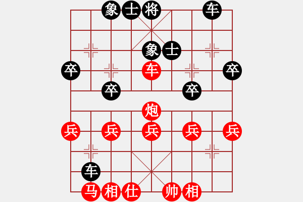 象棋棋譜圖片：我的網(wǎng)上實(shí)戰(zhàn)2023年8月8日我第一步車(chē)一進(jìn)一對(duì)方炮打仕俺三把手轉(zhuǎn)抽車(chē)勝 - 步數(shù)：30 