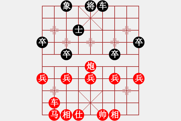 象棋棋譜圖片：我的網(wǎng)上實(shí)戰(zhàn)2023年8月8日我第一步車(chē)一進(jìn)一對(duì)方炮打仕俺三把手轉(zhuǎn)抽車(chē)勝 - 步數(shù)：40 