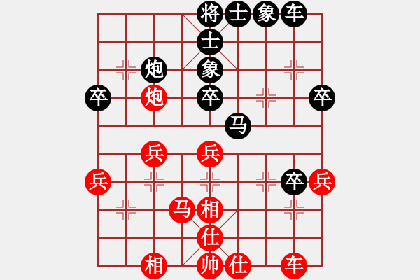 象棋棋譜圖片：友愛社區(qū)老張（紅先負）戚文卿【第三局】 - 步數(shù)：40 