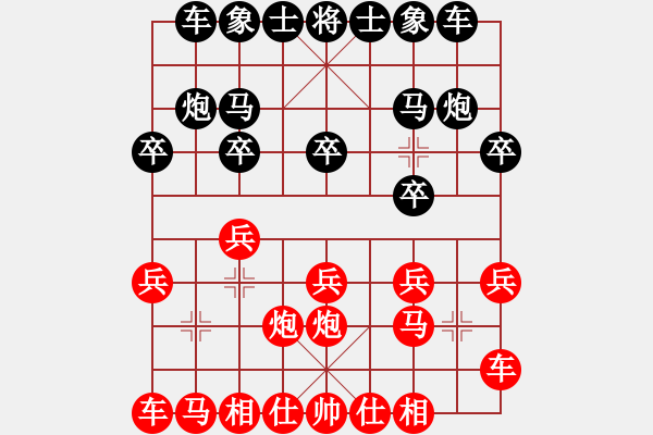 象棋棋譜圖片：JGW五六炮正馬橫車進(jìn)七兵對(duì)屏風(fēng)馬挺7卒直車右炮過(guò)河 - 步數(shù)：10 