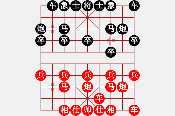 象棋棋谱图片：QQ业四测评先胜对手2014030205 - 步数：10 