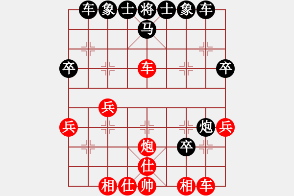 象棋棋譜圖片：中炮七路馬對(duì)屏風(fēng)馬>雙炮過河（三) - 步數(shù)：40 