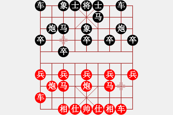 象棋棋譜圖片：2022.10.21.2五分鐘先勝中炮直橫車對左象拐角馬 - 步數(shù)：10 