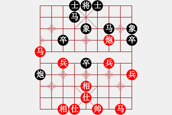 象棋棋譜圖片：59局 A07- 金鉤炮局-小蟲引擎23層 (先和) BugChess19-04-09 x64 N - 步數(shù)：40 