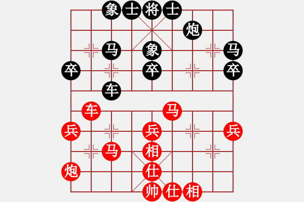 象棋棋谱图片：王跃飞     先和 金波       - 步数：40 
