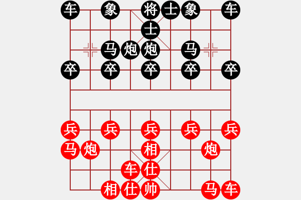 象棋棋譜圖片：2018.10.27.2人機(jī)評(píng)測后勝飛相局對(duì)士角炮.pgn - 步數(shù)：10 