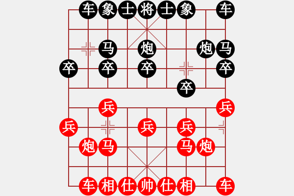 象棋棋譜圖片：1070局 A08- 邊兵局-小蟲引擎23層先勝業(yè)1-1 - 步數(shù)：10 