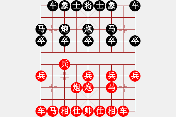 象棋棋譜圖片：rainyday對(duì)程長(zhǎng)勝 仙人指路轉(zhuǎn)左中炮對(duì)卒底炮轉(zhuǎn)順炮左橫車 - 步數(shù)：10 