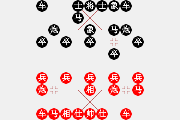 象棋棋譜圖片：4404局 A36-飛相對進７卒-旋風引擎24層 紅先勝 旋風九專雙核-專業(yè) - 步數(shù)：10 