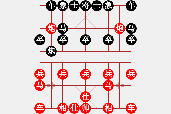 象棋棋譜圖片：1619局 A01-上仕局-小蟲引擎23層 紅先勝 天天AI選手 - 步數(shù)：10 