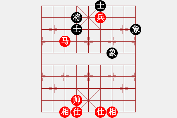 象棋棋譜圖片：馬兵對(duì)士象全，閑著第一，陣型次之，紅等著控盤 - 步數(shù)：10 