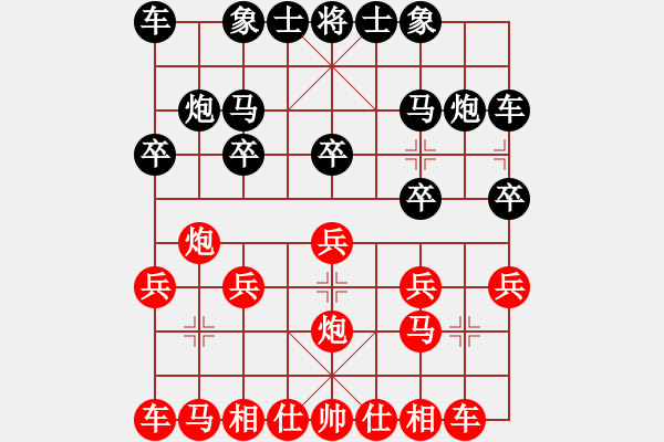 象棋棋譜圖片：中炮鴛鴦炮1 - 步數(shù)：10 