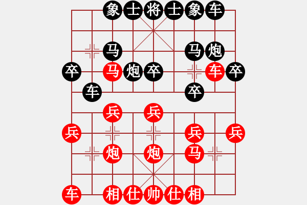 象棋棋譜圖片：荊州神州行(5段)-和-luogangjun(1段) - 步數(shù)：20 