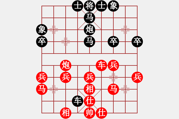 象棋棋譜圖片：ernv(2級)-勝-鄭州郡王(5級)過宮跑直車對左中炮 - 步數(shù)：40 