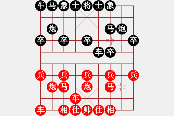 象棋棋谱图片：横才俊儒[292832991] -VS- hgjj[2320369346] - 步数：10 